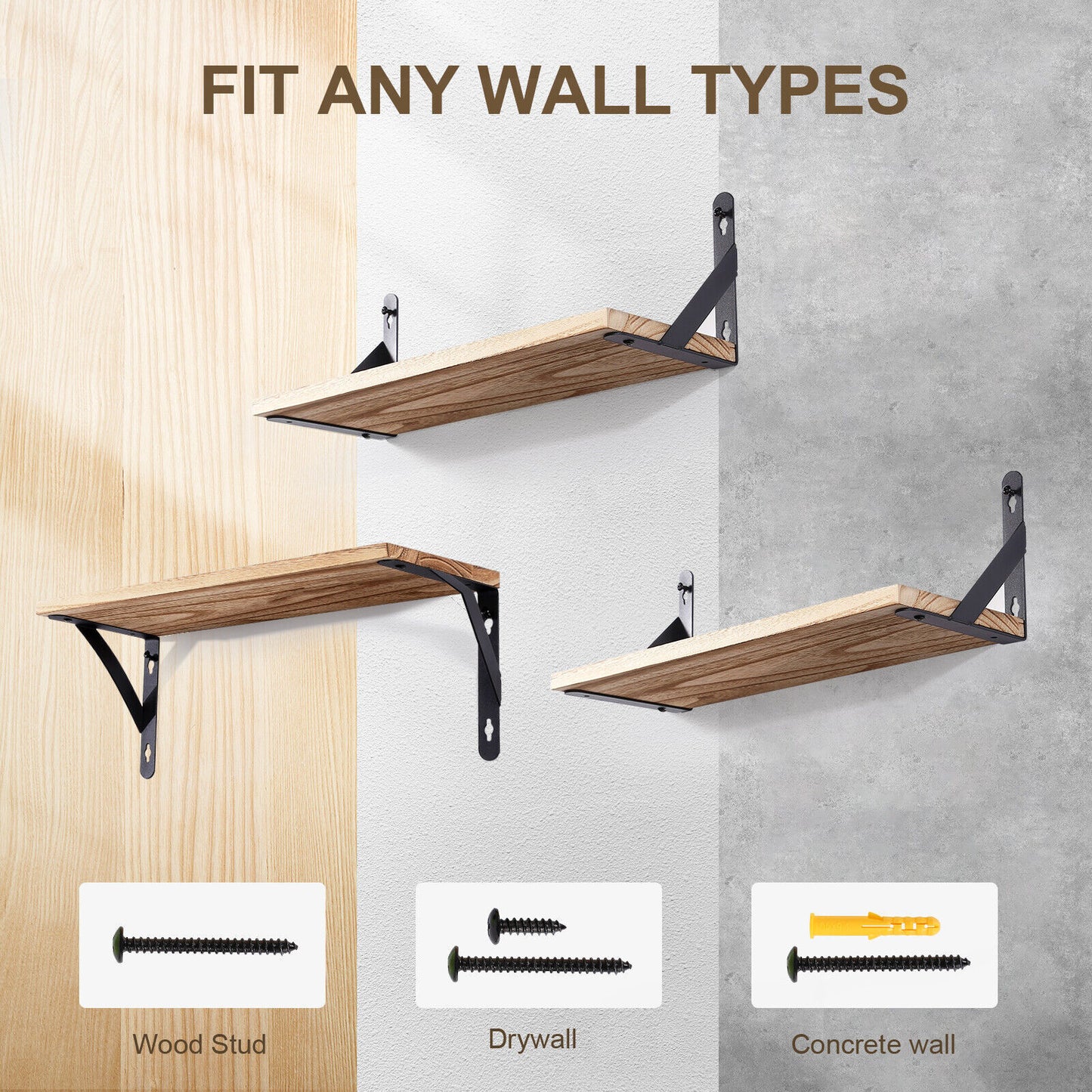 Wooden Floating Shelves x 2