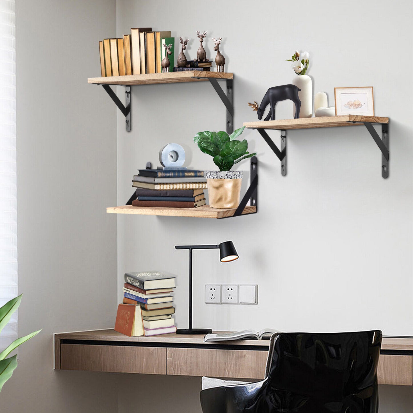 Wooden Floating Shelves x 2