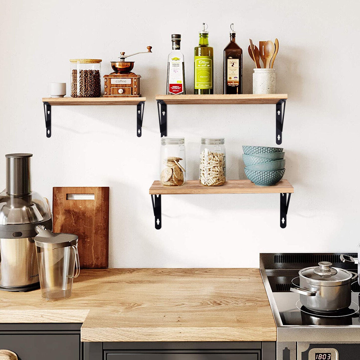 Wooden Floating Shelves x 2