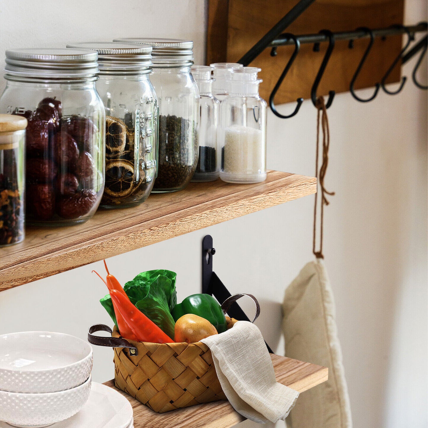 Wooden Floating Shelves x 2