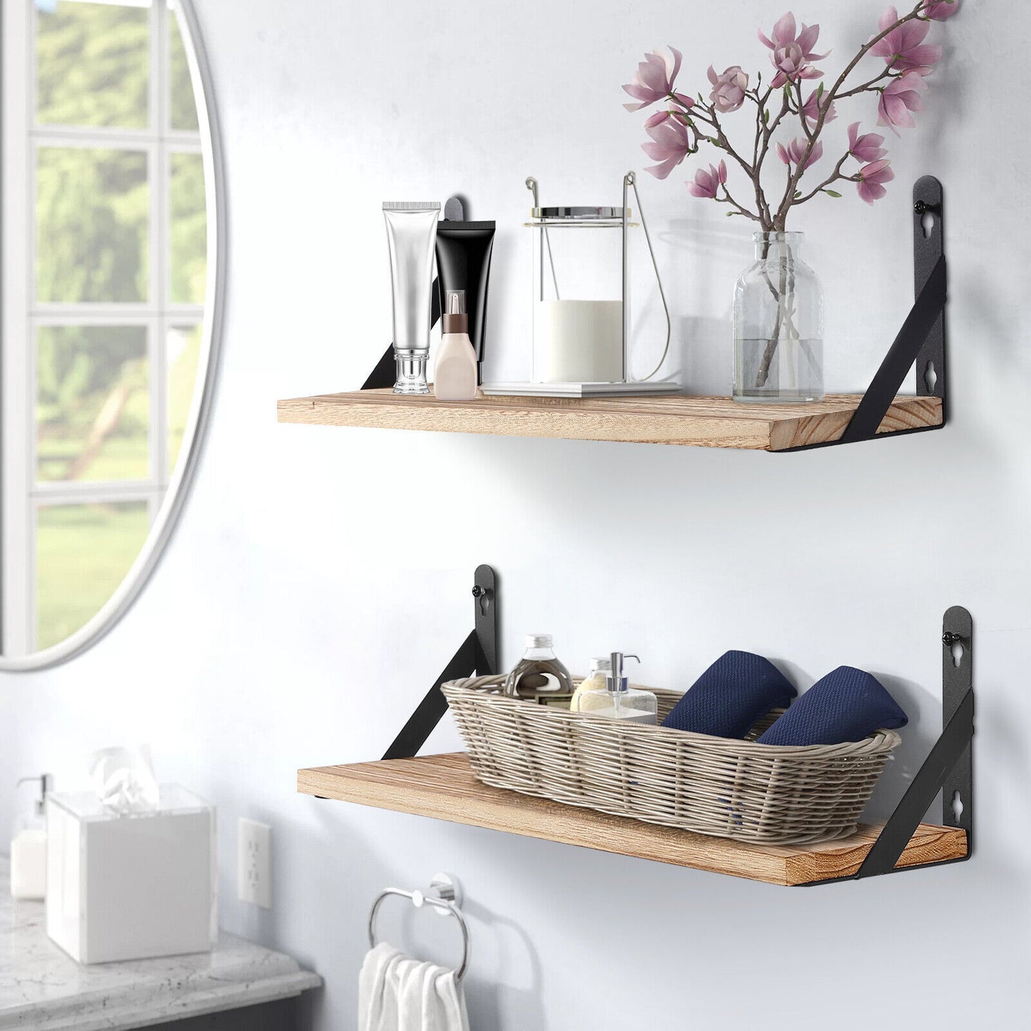 Wooden Floating Shelves x 2